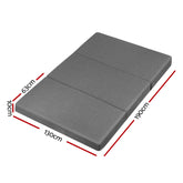 Giselle Bedding Double Size Folding Foam Mattress Portable Bed Mat Dark Grey